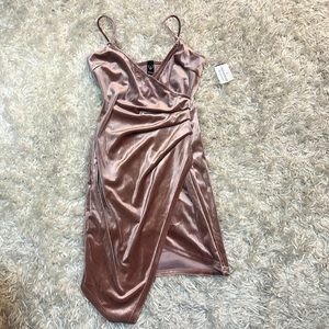 Windsor Mini Mauve Suede body-con dress